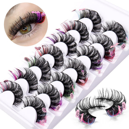 Faux cils multicolores exagérés à la mode pour femmes pour Halloween
