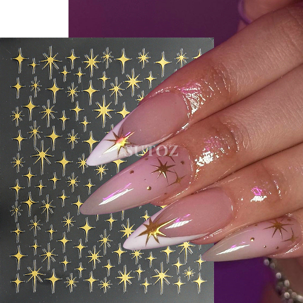 Autocollants pour nail art étoiles scintillantes