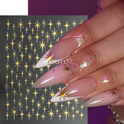 Autocollants pour nail art étoiles scintillantes