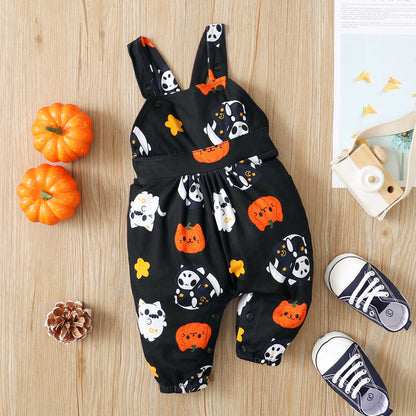 Kids Baby Boys Girls Casual Cartoon Sleeveless Romper