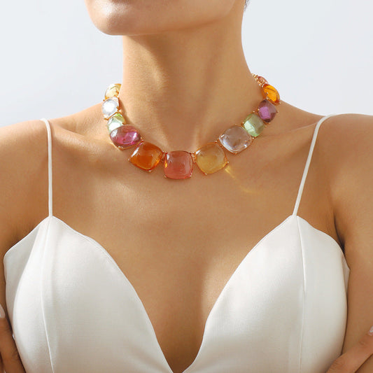 Women Fashion Bohemian Geometric Round Necklace