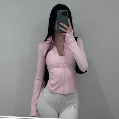 T-shirt à capuche de couleur unie pour le sport, le fitness, la course à pied, le yoga