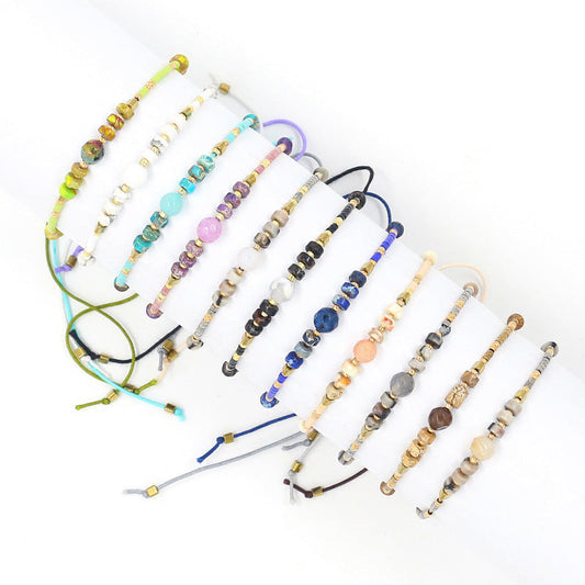 Bohemian Semi-Precious Stone Beads Handwoven Bracelet