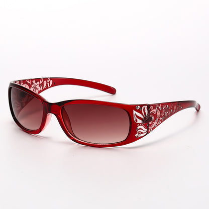 Gafas de sol con montura hueca y degradado para mujer, estilo retro, ovaladas, para PC.