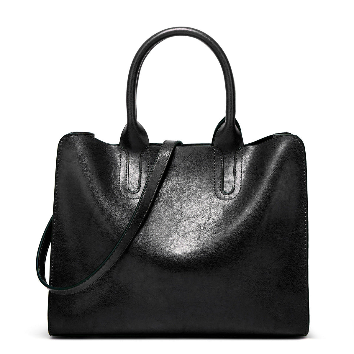 Women Simple Portable Square Leather Handbag