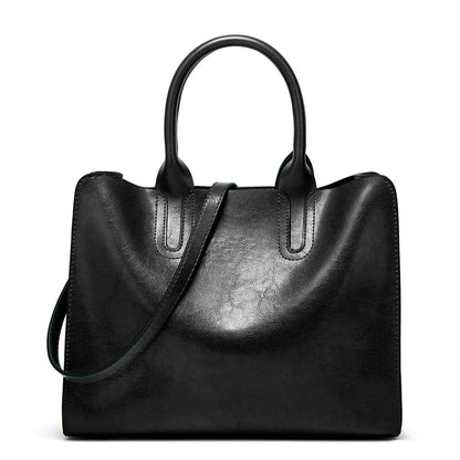Women Simple Portable Square Leather Handbag