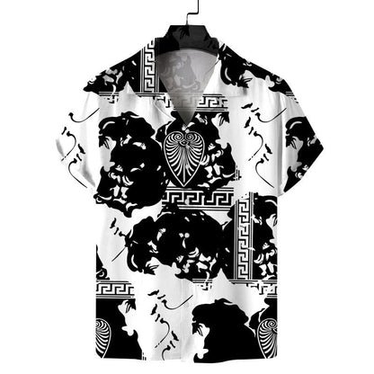 Camisa informal de moda para hombre con estampado 3D para vacaciones