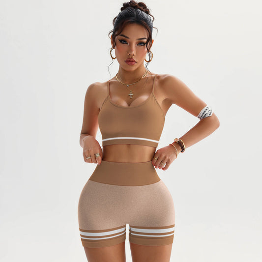 Women Fashion Casual Seamless Color Matching Yoga Set