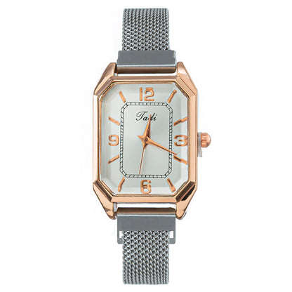 Women Fashion Solid Color Square Watch Stainless Steel Clasp
