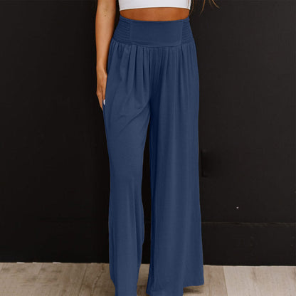 Women Casual Solid Color Cotton And Linen Pants