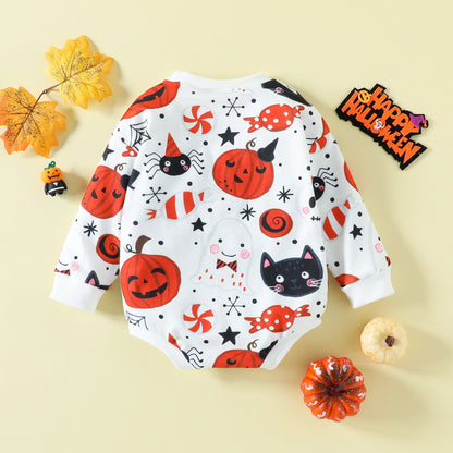 Body con estampado de calabaza de dibujos animados para bebé recién nacido