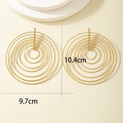 Multi-Layered Alloy Earrings Geometric Mori Style Jewelry