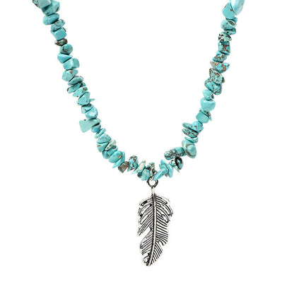 Collar con colgante de grava natural de estilo bohemio