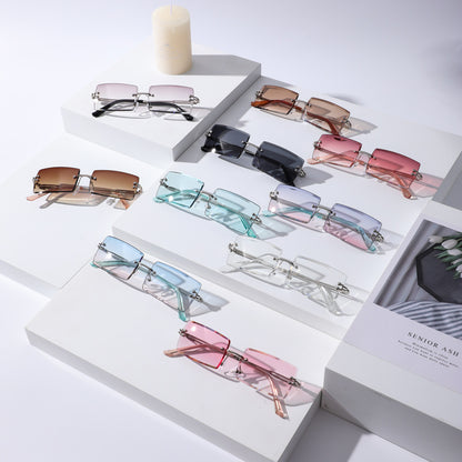Lunettes de soleil tendance sans monture en métal