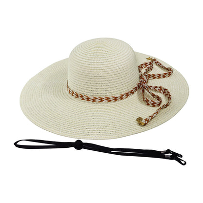 Sombrero de paja para playa, vacaciones, informal, de moda para mujer