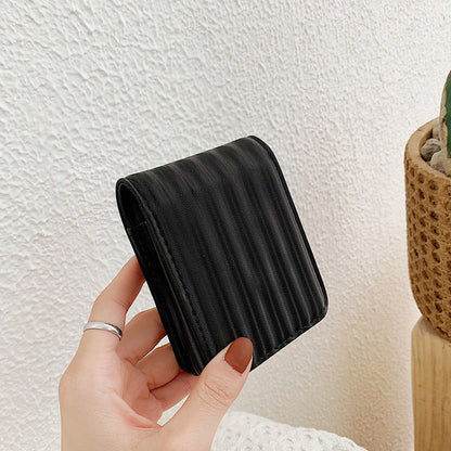 Mini trousse de maquillage portable simple et de couleur unie pour femme