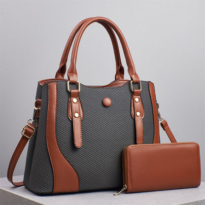 Ensemble de sacs à main en cuir de grande capacité pour femmes, style décontracté et tendance