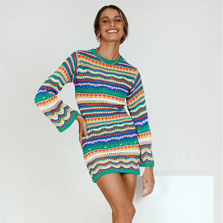 Robe à rayures bleues