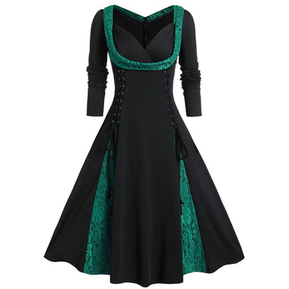 Robe gothique élégante en dentelle grande taille pour femme