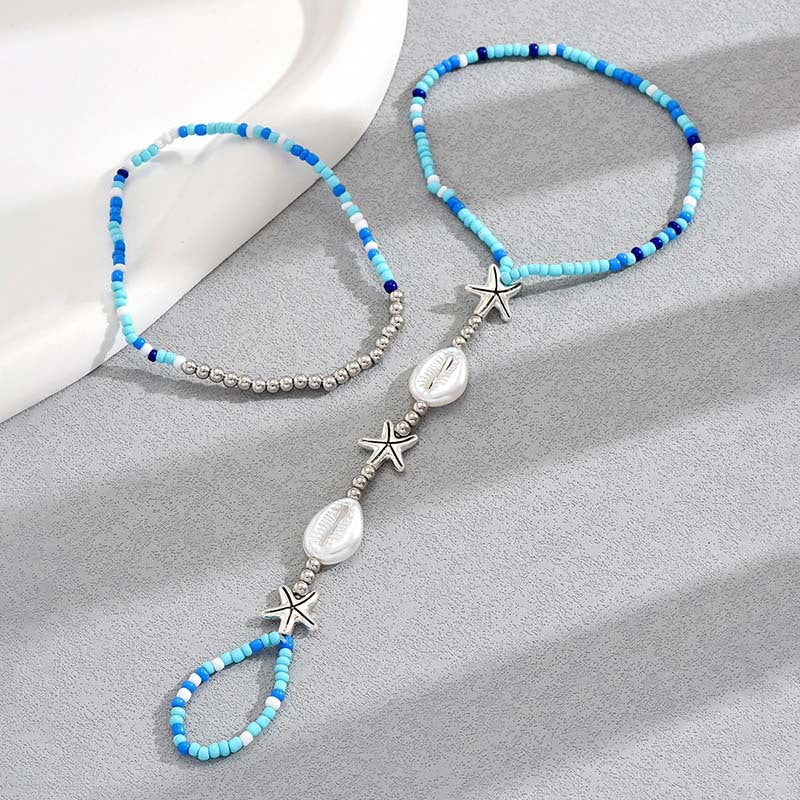 Bohemian Beaded Geometric Shell Jewelry Set