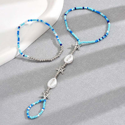 Bohemian Beaded Geometric Shell Jewelry Set