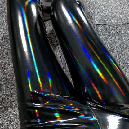 Pantalones ajustados de charol brillante a la moda para mujer