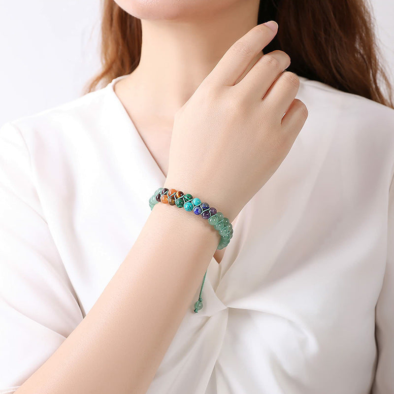 Unisex Casual Bohemian Turquoise Double Layer Bracelet