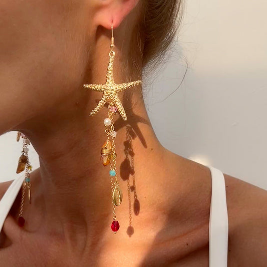 Personalized Fashion Sea Starfish Shell Earrings