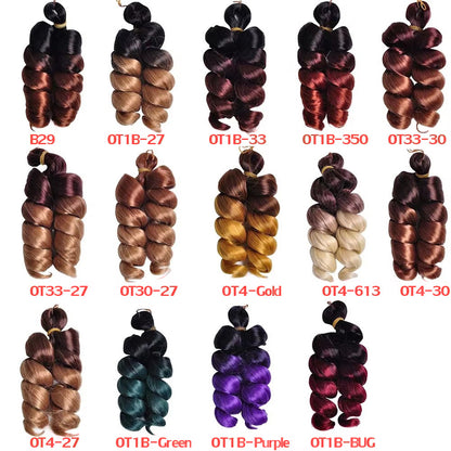 Extensión de rizos sueltos en espiral de cabello de ganchillo africano