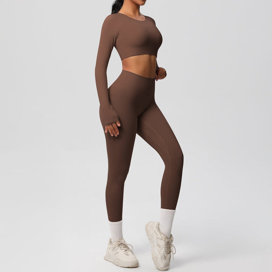 Women Yoga Solid Color Sports Two-Piece Set