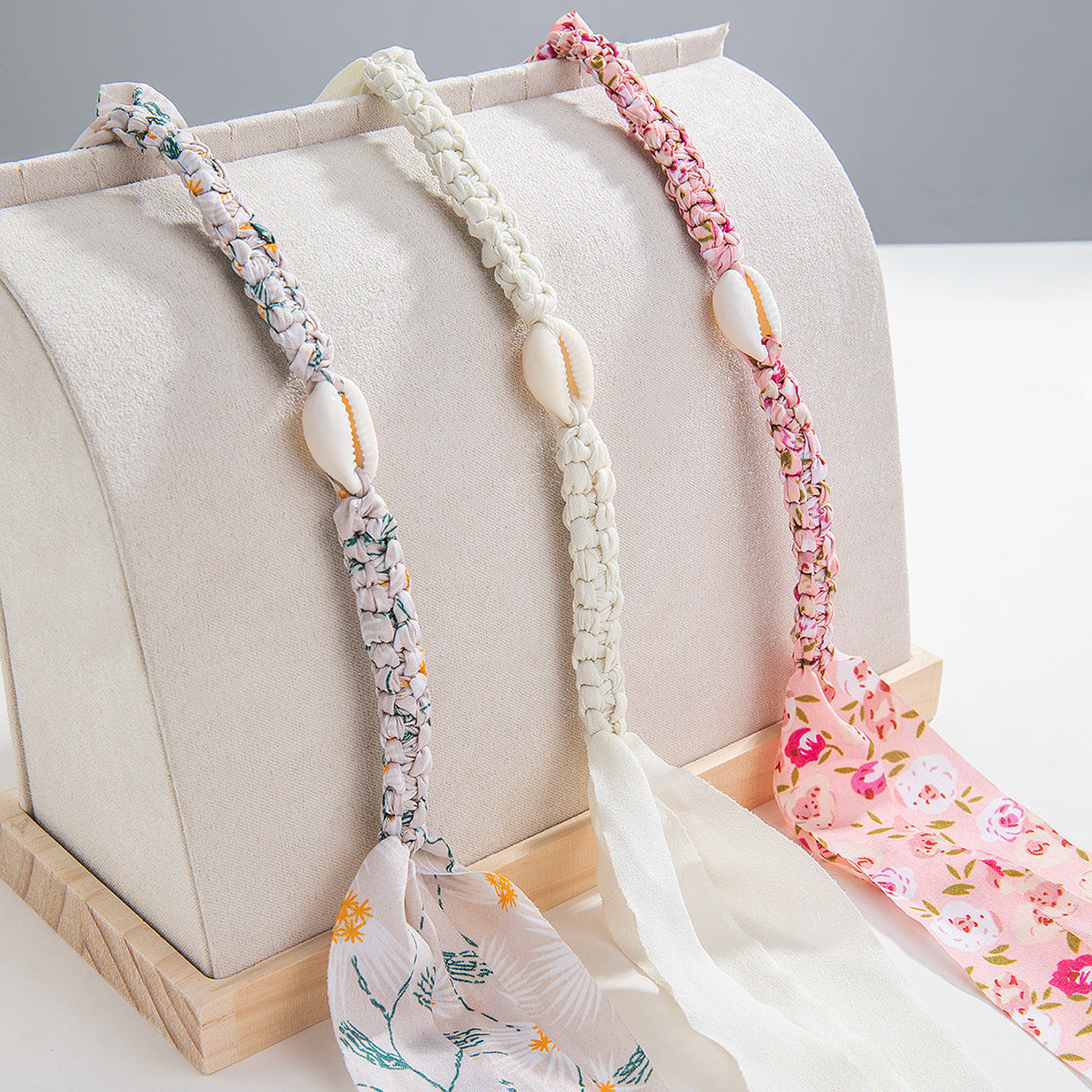 Women Fashion Boho Shell Twist Woven Bracelet Three-Piece Set