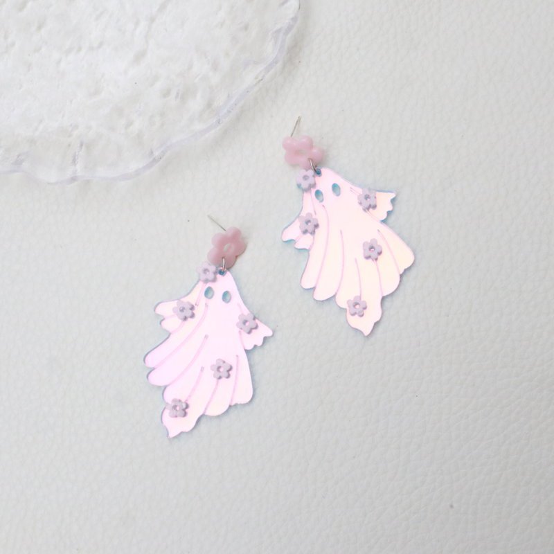 Boucles d'oreilles laser fantôme créatives pour femmes à la mode pour Halloween