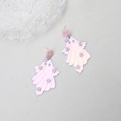 Boucles d'oreilles laser fantôme créatives pour femmes à la mode pour Halloween