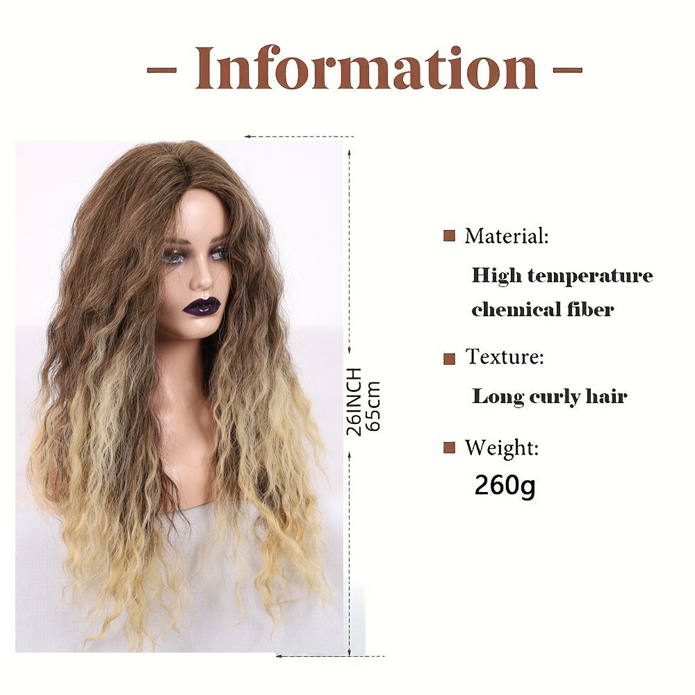 Fashion Gradient Long Curly Wig High Temperature Wire