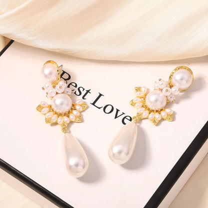 Elegant Tassel Imitation Pearl Drop Earrings