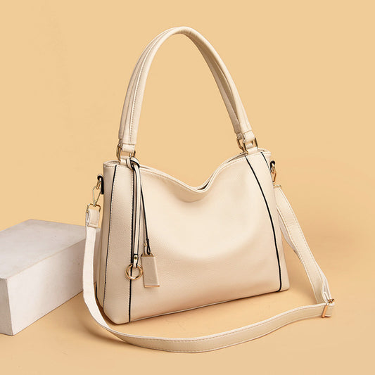Bolso de mano de PU de color sólido simple a la moda para mujer