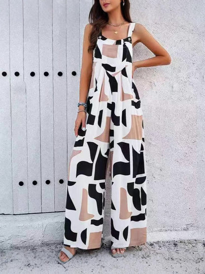 Women Casual Printed Wide-Leg Jumpsuits