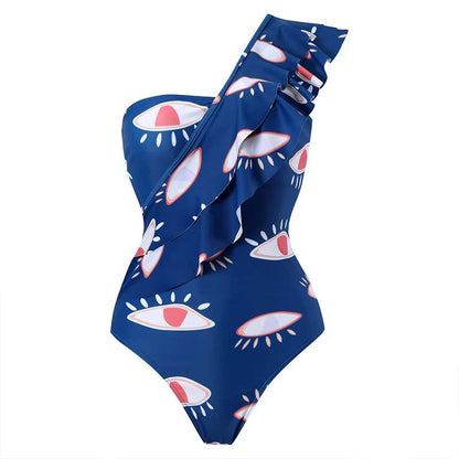 Traje de baño de dos piezas con estampado de mal de ojo sexy para mujer