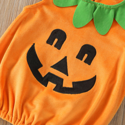 Kids Baby Boys Girls Cotton Halloween Pumpkin Romper Set