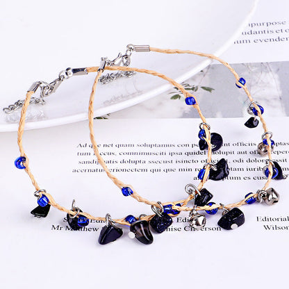 Tobillera Bohemia con Piedras Irregulares para Mujer