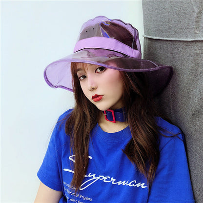 Sombreros de pescador con sombrilla de PVC transparente y creativos a la moda para mujer