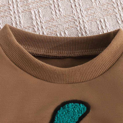 Kids Toddler Boys Halloween Pumpkin Embroidered Tracksuit