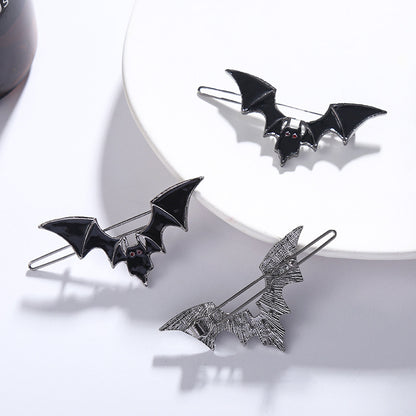 Horquillas de Halloween con diseño de murciélago negro y aceite de goteo para mujer