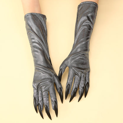 Gants longs en polyester pour la pratique des ongles à Halloween