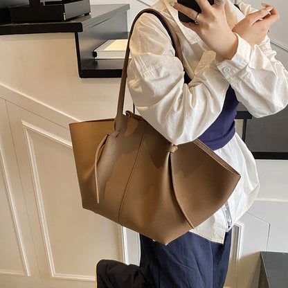 Bolso de mano plisado de color sólido informal de moda para mujer con gran capacidad