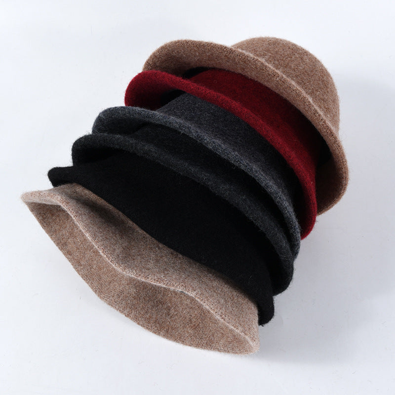Sombreros de pescador de punto gruesos y cálidos para mujer