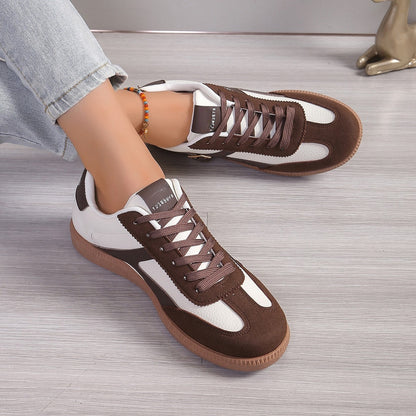 Zapatillas informales con cordones y punta redonda para mujer
