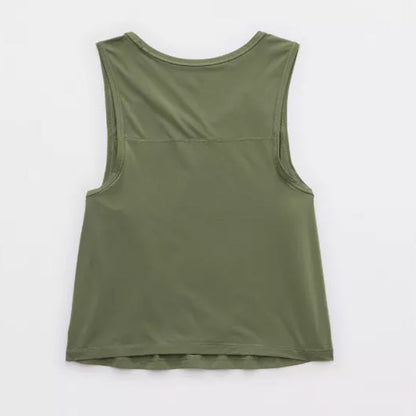 Ensemble haut sans manches décontracté de couleur unie pour femme