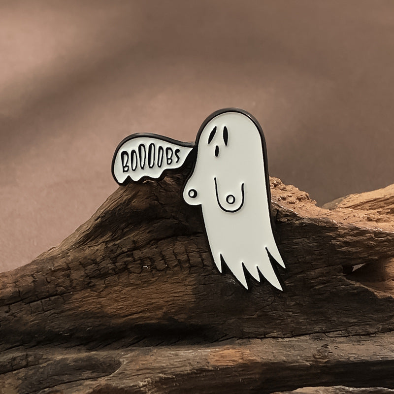 Halloween White Ghost Alloy Brooch Cartoon Badge