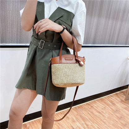 Women Fashion Casual Vacation Straw Shoulder Bag